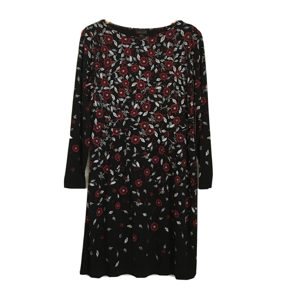 J. Jill Dress Wearever Collection Floral Long Sleeve Size M Pullover Boat Neck